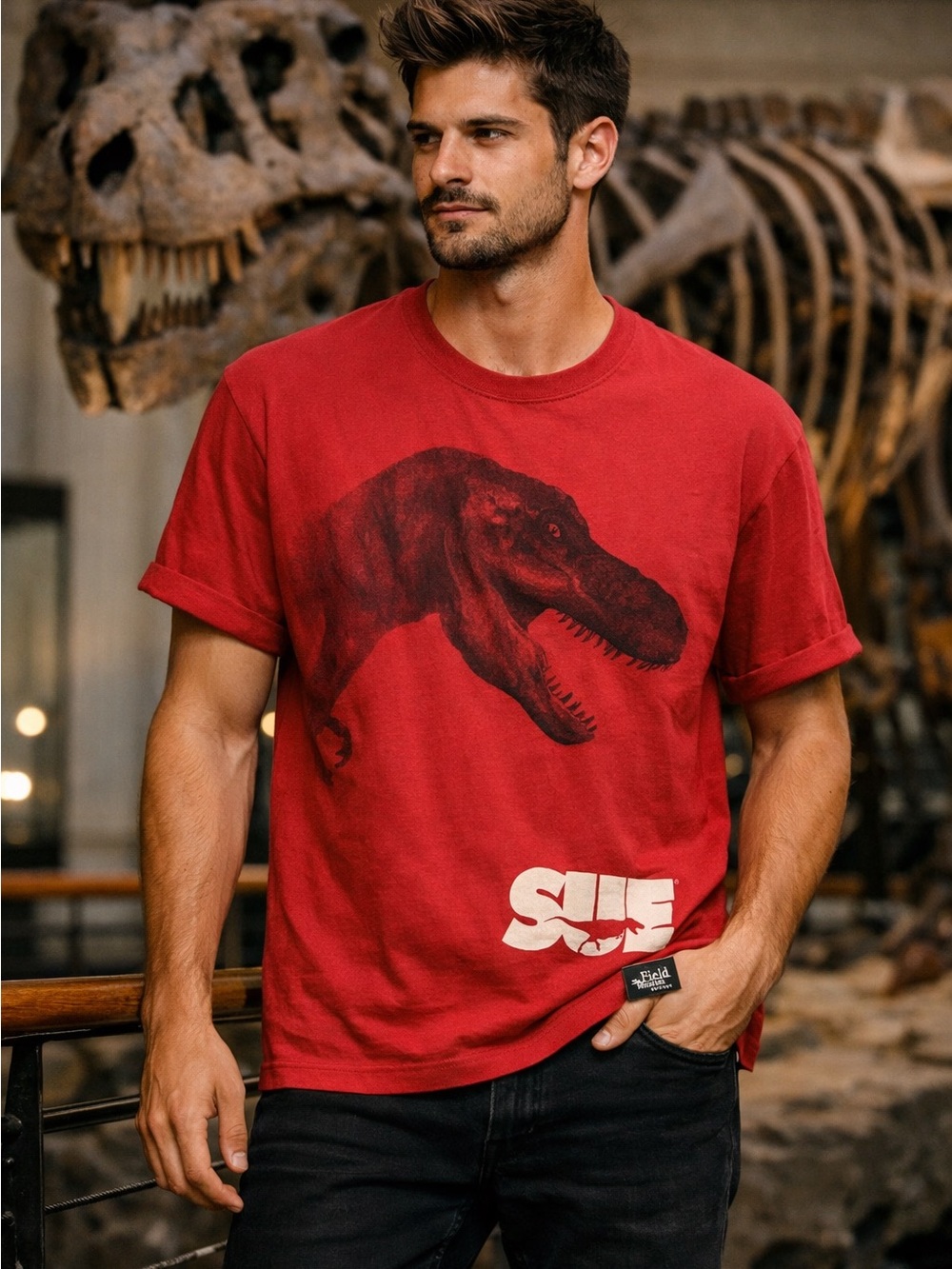 Sue at the Field Museum 100% Cotton Short Sleeve Unisex Tee Shirt Size Medium